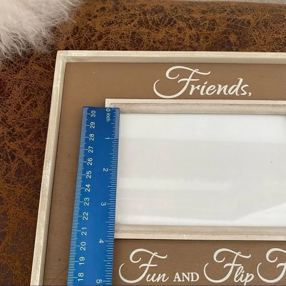 Friends Wood Picture Frame Farmhouse Beach Summer Style Fun Flip Flops 4x6 photo